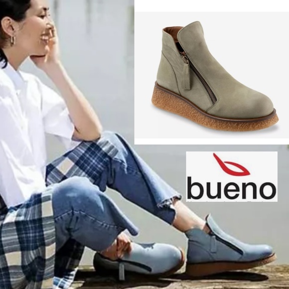Bueno Shoes - Bueno Phoenix Olive suede bootie, 10.5/41 , PG1463